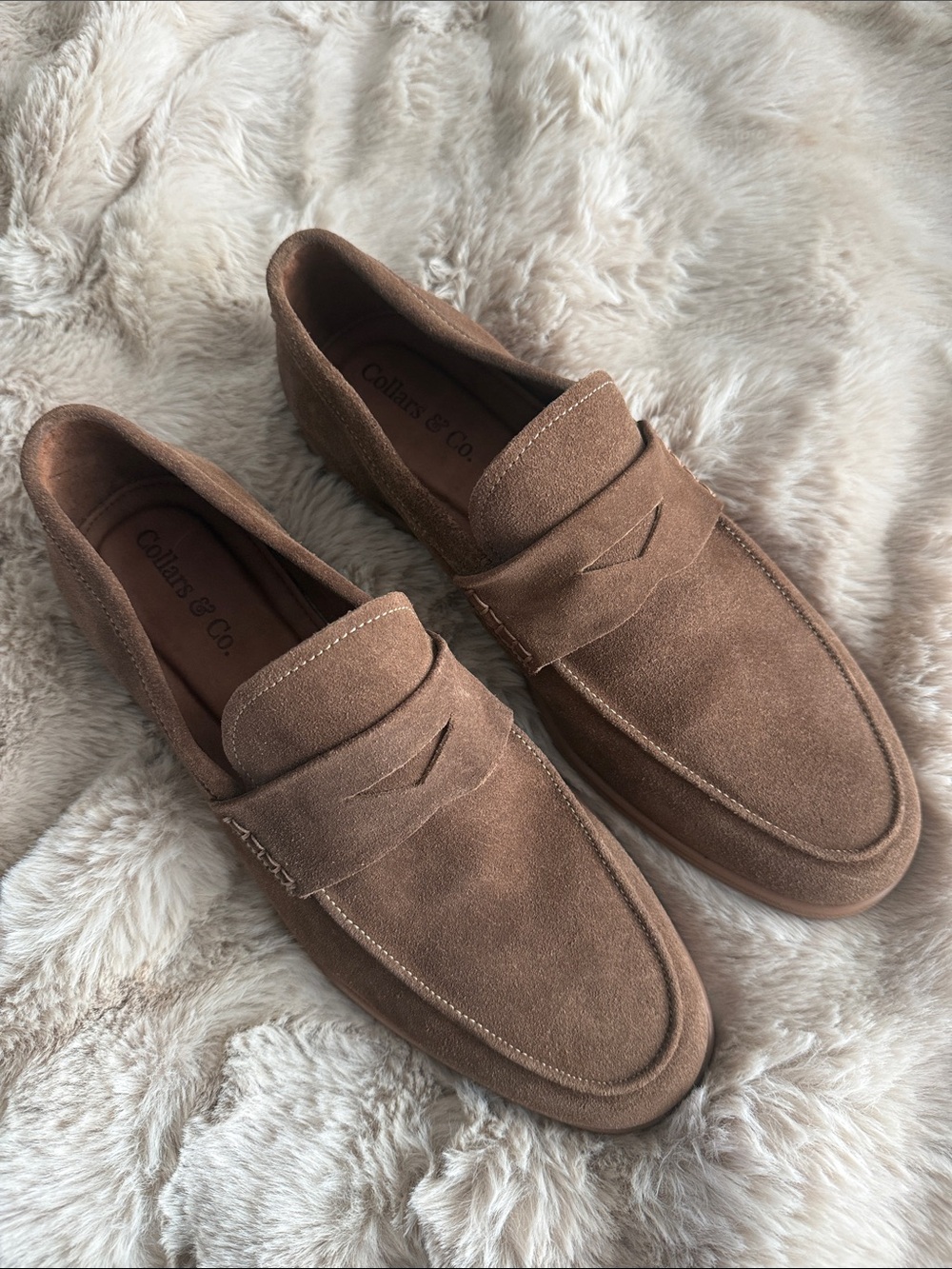 Collars & Co. Men’s Brown Suede Sigaro Penny Loafers